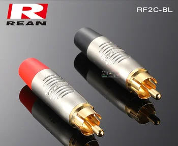 1 бр. позлатен конектор NEUTRIK REAN RCA fever за аудио и видео RF2C-AU-0-BL с черен и червен опашка, аксесоари за HI-FI