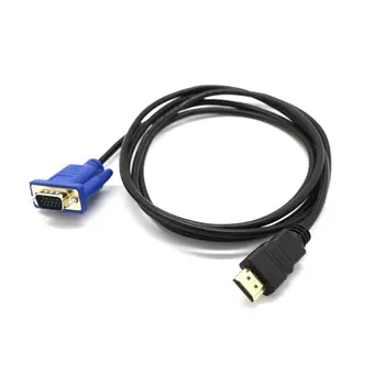 1 М HDMI-съвместим С VGA D-SUB Мъжки видео адаптер Кабел За HDTV PC Компютър Трайни видео адаптер Кабел