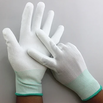 1 чифт Антистатических Ръкавици Антистатични, Работни Ръкавици ESD Електронни Работни Ръкавици с антиоксидантна полиуретанова боя покритие с покритие за пръстите на PC против хлъзгане за Защита на Пръстите