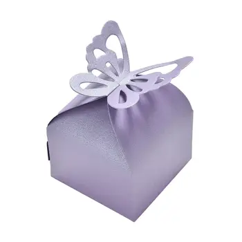 10 Бр 6*6*6 см 4 Цвята Пеперуда Полза на Подаръчни Кутии Бонбони и Торта Стил за Сватбени Партита Душата на Детето