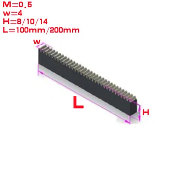 1pc 0.5 M 0.5 модул ширина 4 мм стомана-часова зъбни рейка, дължина прехвърляне на 100 мм, 200 мм