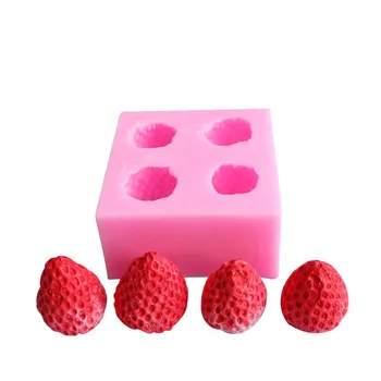 3D Frute Ягоди Силиконова Форма на Хранителна Скърпвам Мека Керамична Глина Епоксидни Мазилка Инструмент За Украса на Торта, Свещ Сапун Смола Мухъл