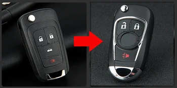 4 бутона Промяна Флип Сгъваем Калъф за дистанционно ключ За Buick New Regal Fob Калъф за ключове (2016 Нов стил!)