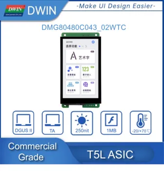 DWIN на Електронни Модули за LCD Монитор с диагонал 4,3 Инча Автоматизация на Дома Сензорен Екран IPS 12 Дисплей DMG80480C043_02WTC