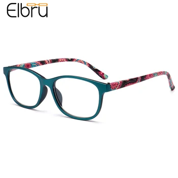 Elbru 2021 Модни ултра-леки Очила За четене Женски Мъжки Пролетни Цветя Крака Прозрачни Лещи Дальнозоркие Очила с Диоптър + 1,0 + 4,0