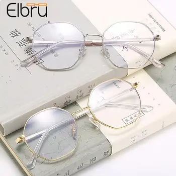 Elbru Метални Очила За Късогледство, За Жени и Мъже, Компютърни Очила със синя светлина, Недалновидни Очила, Diopters от -1,0 до-3,5