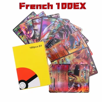FR 100EX Карта Pokemon Френска Версия на Детска Бойна Игра Сиянието Vmax Карти Pokemon GX EX МЕГА Най-добре продаваният ИГРАЧКА