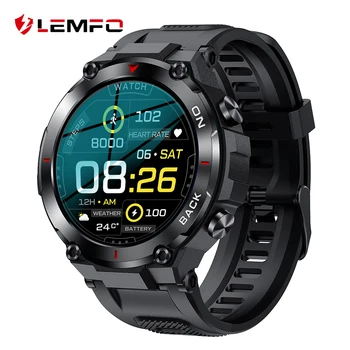 LEMFO LEM-K37 GPS Smart-Часовници Мъжки Спортни Умни часовници на открито IP68 Водоустойчив 480 ма 40 Дни в режим на готовност 360* 360 HD Екран T-REX 2
