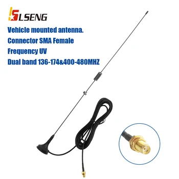 LSENG VHF UHF 144/430 Mhz Магнитна Автомобилна антена Baofeng UT-106 SMA-Female за преносими радиостанции Baofeng UV-5R