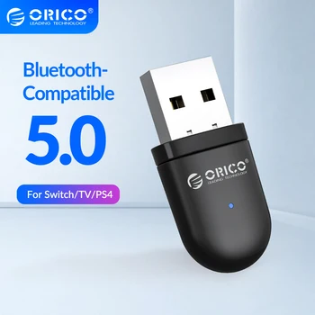 ORICO Bluetooth съвместим адаптер 5.0 за безжичен аудиопередатчика Nintendo Switch с подкрепата на двойна връзка за PS4 TV