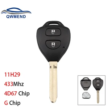 QWMEND 11H29 Умен Кола ключодържател за Toyota RAV4 Corolla (Европа), 2006-2010 Автомобилен Ключ Дистанционно 433 Mhz 4D67 Чип G Чип