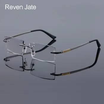 Reven Jate 5904 Титанов Очила Без Рамки С Диамант Огранкой, Мъжки Слънчеви Очила В Рамки, Оптични Очила По Рецепта, Мъжки Модни Очила