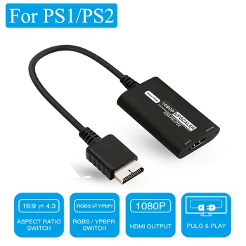 RGBS ypbpr компонент Усилвател За Sony Playstation 2 PS1 PS2 Игрова Конзола 1080P HDMI Конвертор Адаптер С ключа съотношение 16:9 и 4:3