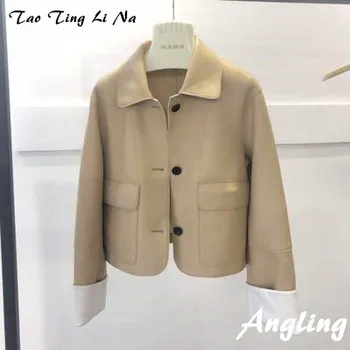 Tao Тинг Li Na Новата Модерна Яке От Естествена Овча Кожа G41