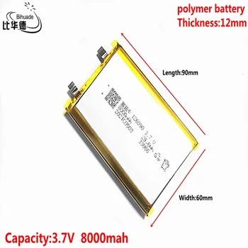 Висококачествена литиево-полимерна батерия от 3.7 До 8000 ма 126090 с мека опаковка За Power Bank Bluetooth високоговорители, таблет, DVD-батерията
