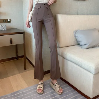 Евтини едро 2021 пролет лято есен с нови модни ежедневни Популярни дълги дамски Панталони дамски OL разкроена панталони Vy1419