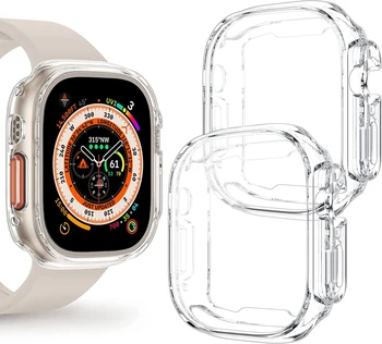 Калъф за часа на Apple watch Ultra 49 мм серия 8 7 SE 6 5 4 3 45 мм 41 мм 44 мм 40 мм Прозрачен Капак Apple Watch Защитно фолио за екрана