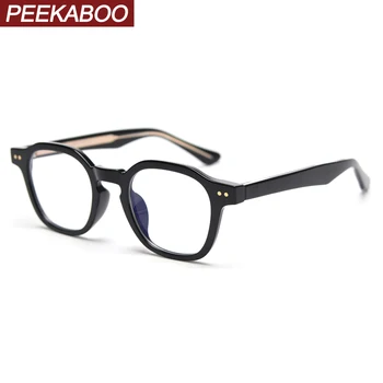 Квадратни очила Peekaboo женски tr90 в корейски стил, сива прозрачна рамки за очила за мъже, висококачествени прозрачни лещи, ацетатный оранжево