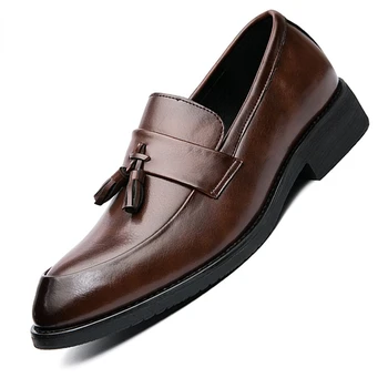 Кожени мъжки ежедневни обувки, луксозни дизайнерски мъжки официалната обувки, мъжки ежедневни обувки, бизнес и официални сватбени обувки