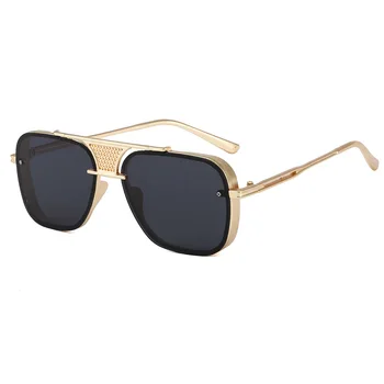 Нови Класически Златни Мрежести Квадратни Метални Слънчеви Очила Мъжки 2020 Реколта Пилотните Пънк Очила Дамски Óculos Lentes Gafas De Sol UV400