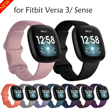Оригинален Силиконов Каишка за часовник Fitbit Versa 3 Sense, Меки Спортни Цветни Каишки за Китката за Аксесоари Fitbit Sense Versa 3