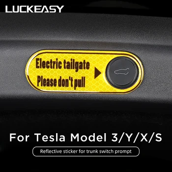 Преминете Багажник Багажника На Автомобила Предупредителен Стикер За Модел На Tesla ModelY 3 X S Електрическа Задна Врата Напомняне Аксесоари Светоотражающая Стикер