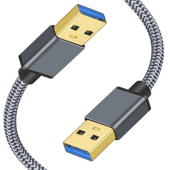 Удлинительный кабел USB3.0, от един мъж към мъж, златна корона, висококачествени сплетен кабел, използван за радиатора, твърдия диск, webb3.0 и т.н.,